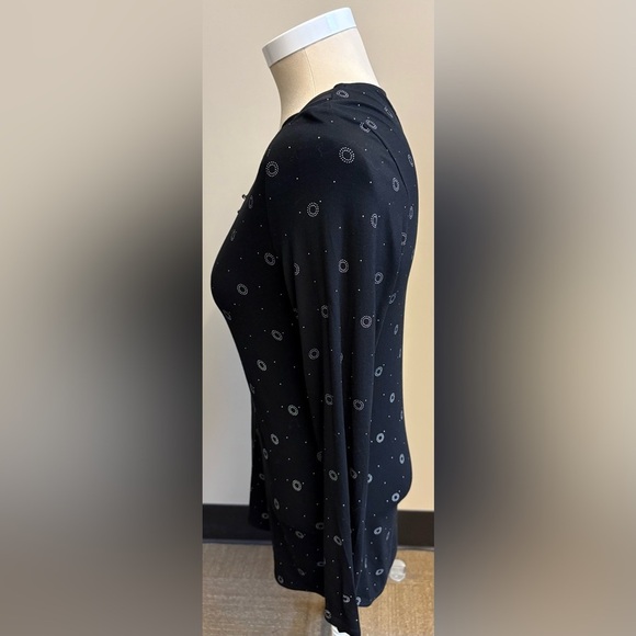 Reitmans Gamber & Grace Blue Long Sleeve stretchy Fitted Blouse women's size M - Picture 4 of 8